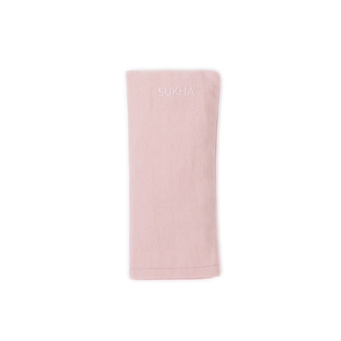 Almohadilla ocular Sukha Argentina en color rosa, vista frontal, diseñada para aliviar la tensión ocular y promover la relajación.