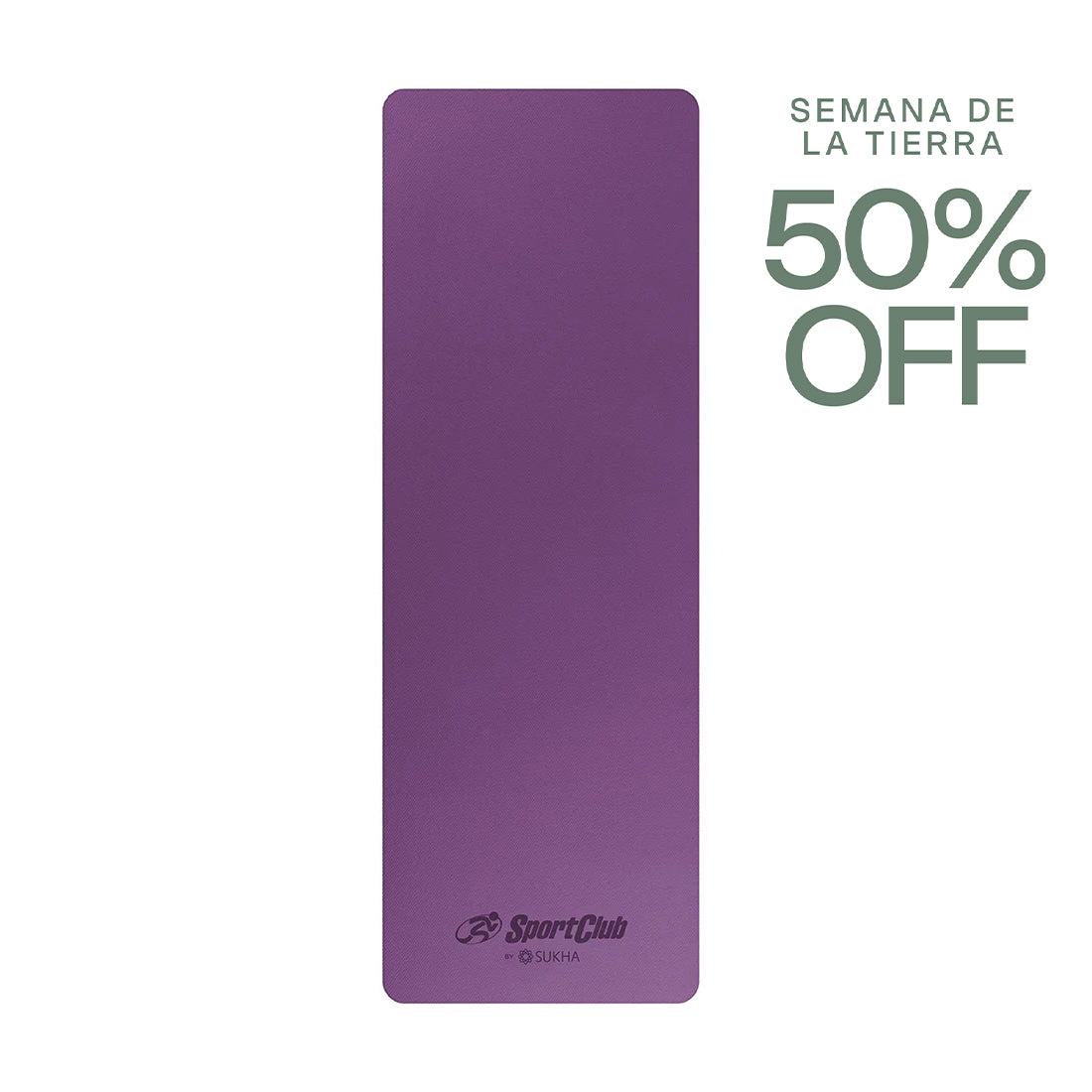 Línea bienestar SportClub de Sukha Argentina, producto violeta para la semana de la tierra, centrado en bienestar y equilibrio natural.