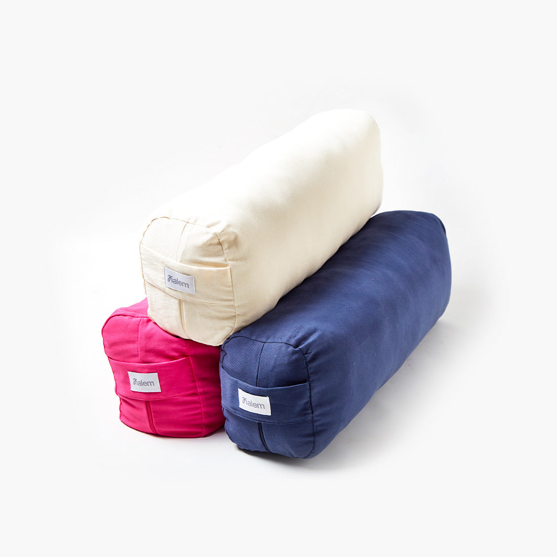 Cojín rectangular de relleno de cáscara de trigo sarraceno en color rosa, por Sukha Argentina, para apoyo y comodidad.
