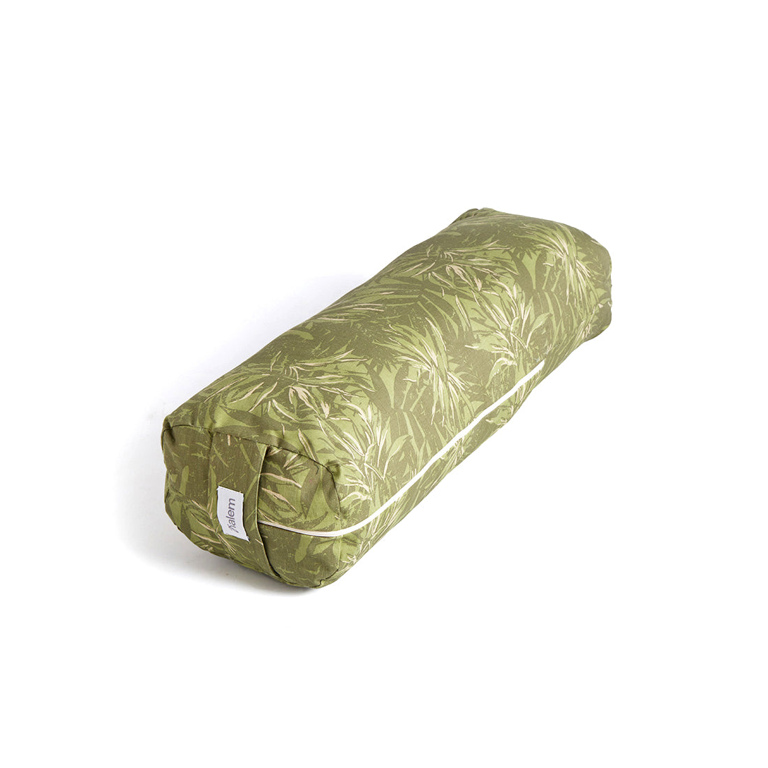 Almohadón rectangular Sukha Argentina con relleno de estopa estampado en color verde para decoración y comodidad.