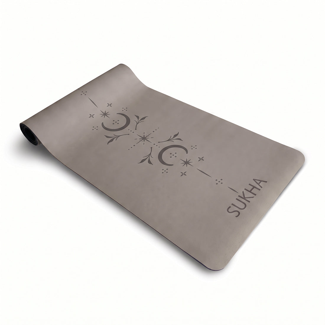 Estera de yoga superior de 5 mm de Sukha Argentina con diseño de puntos, ideal para prácticas cómodas y estables.