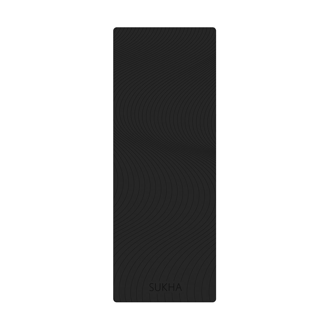 Esterilla de yoga Sukha Argentina Dot Superior Oasis negra de 5mm, con diseño de puntos y superficie antideslizante.