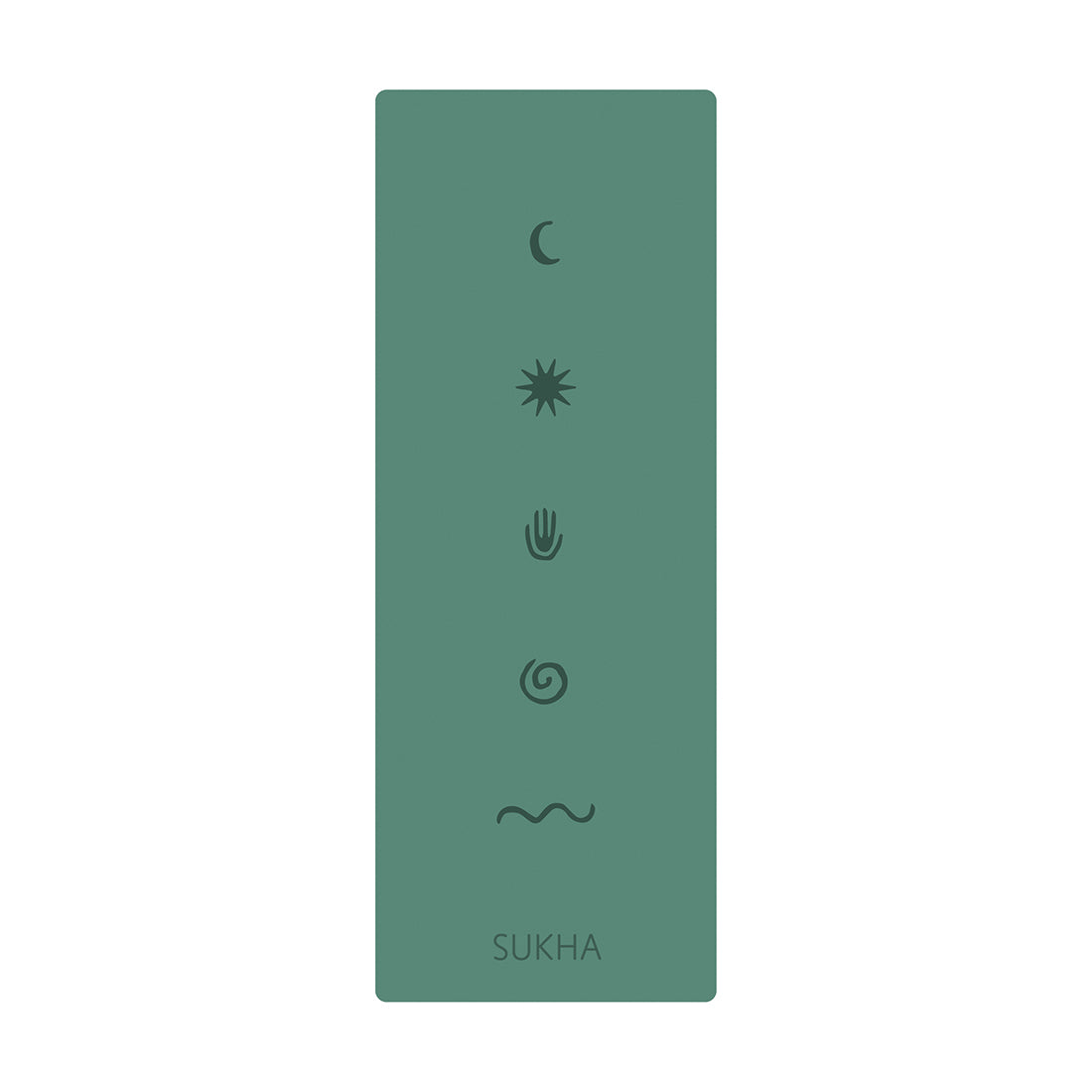 Alfombra de yoga superior con puntos de 5mm de Sukha Argentina, en color verde, ideal para práctica de yoga y ejercicio.