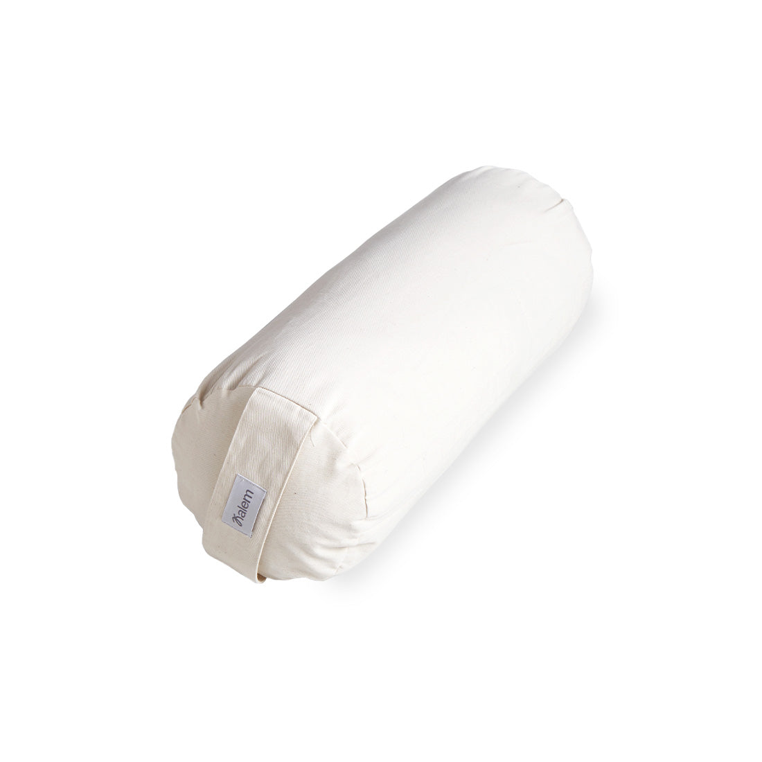 Funda de almohadón redondo Sukha Argentina con relleno de estopa, color natural, ideal para decoración y descanso.
