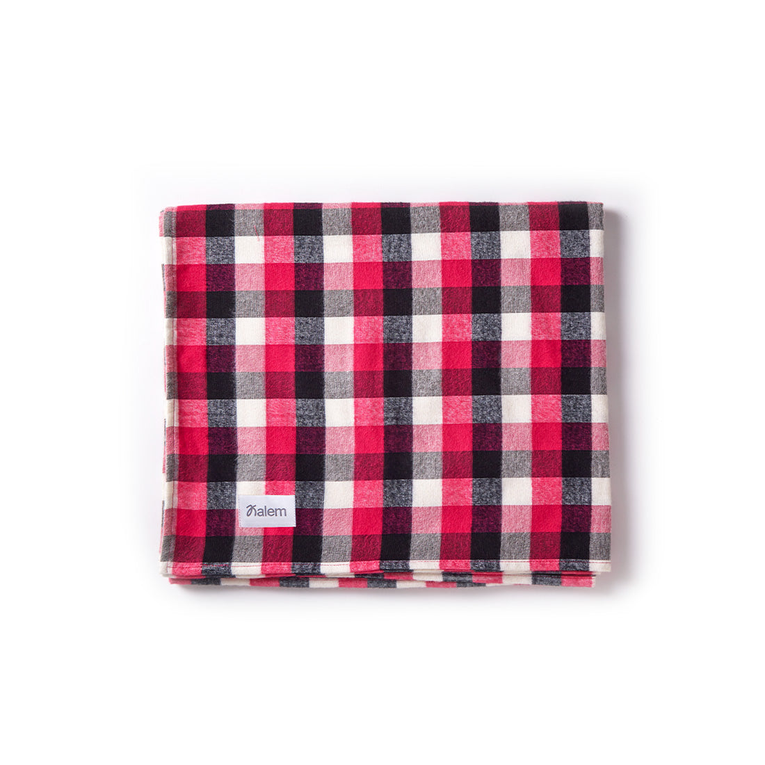 Manta cuadrille roja de Sukha Argentina, juego de 6 mantas con diseño cuadrillé en tela suave y cálida.