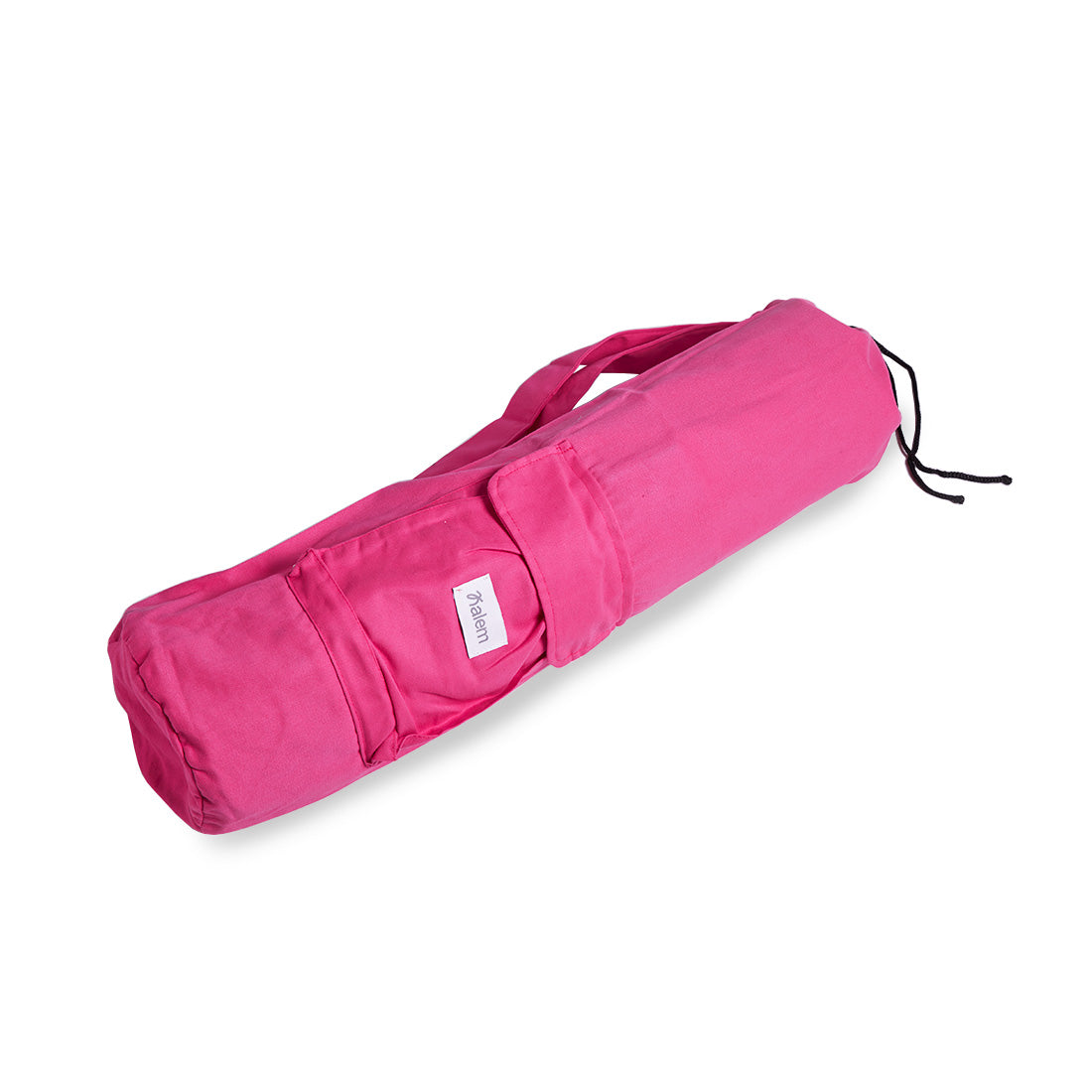 Bolso porta colchoneta Sukha Argentina de gabardina rosa con correa ajustable para transporte cómodo.