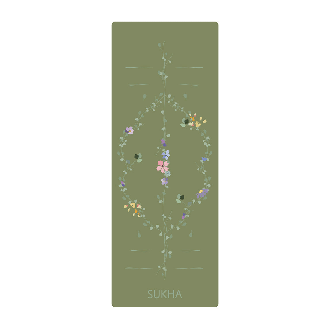 Estera de yoga Superior Bloom de Sukha Argentina, con superficie antideslizante y grosor de 5 mm, para práctica cómoda y segura.