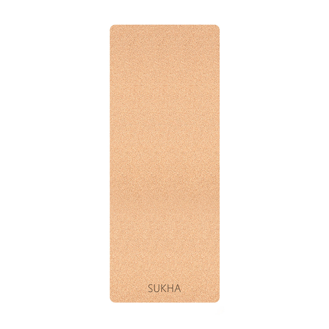 Tapete de yoga de corcho nativo con diseño natural, marca Sukha Argentina, visto en toda su extensión.