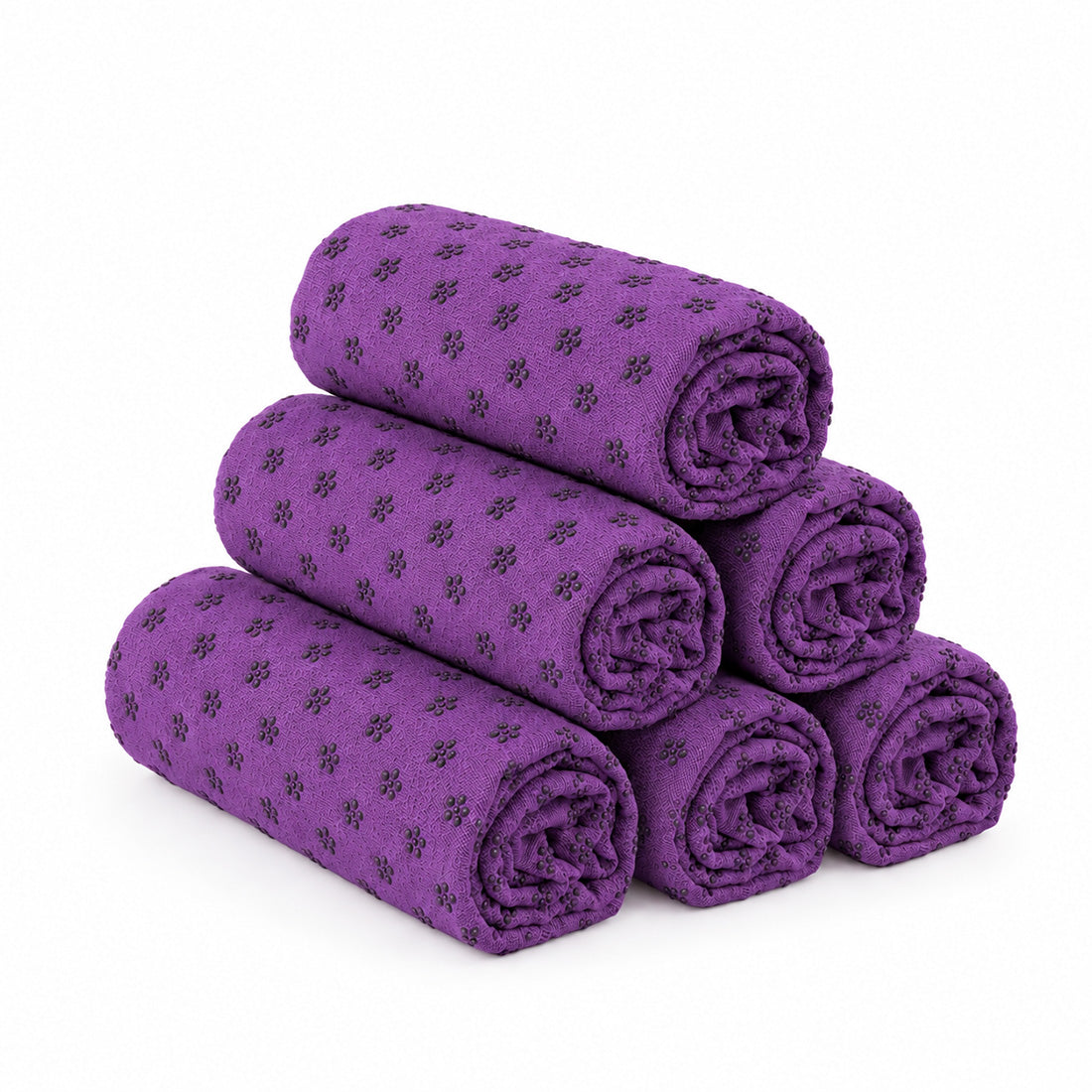 Toallas de yoga antideslizantes Sukha Argentina, paquete de 6, en colores variados, ideales para mayor seguridad y comodidad en yoga.