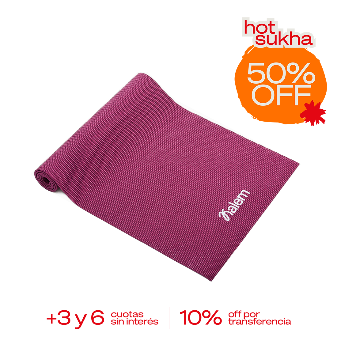 Esterilla de yoga ESENCIAL Kalem de Sukha Argentina, vista superior con superficie antideslizante y color gris oscuro.