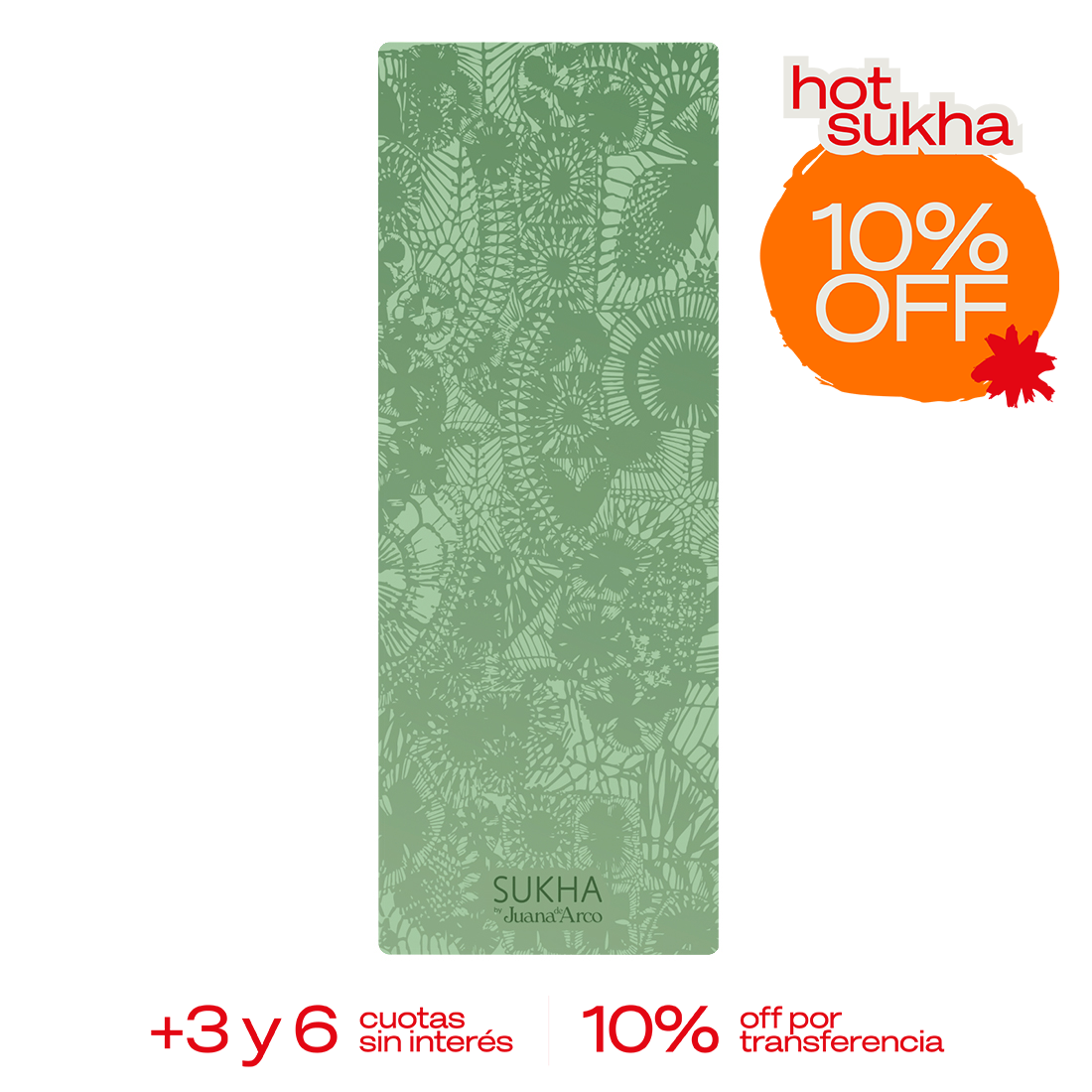 Esterilla de yoga Superior Juana de Arco de Sukha Argentina, en color azul, extendida sobre una superficie para practicar yoga.
