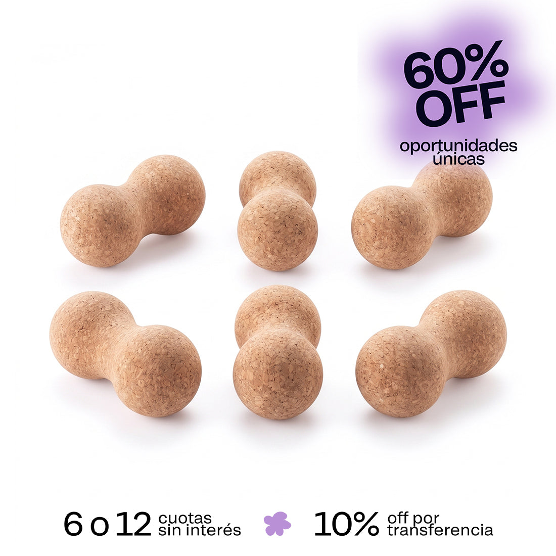 Masajeador Peanut de Corcho x6