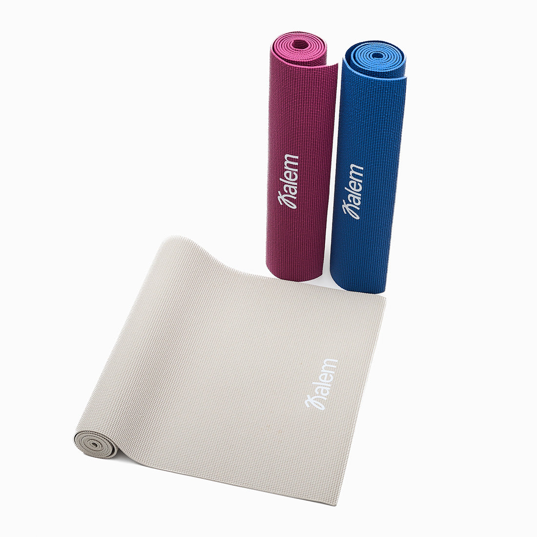 Esterilla de yoga esencial Kalem de Sukha Argentina, con superficie antideslizante y diseño en color azul para práctica de yoga.