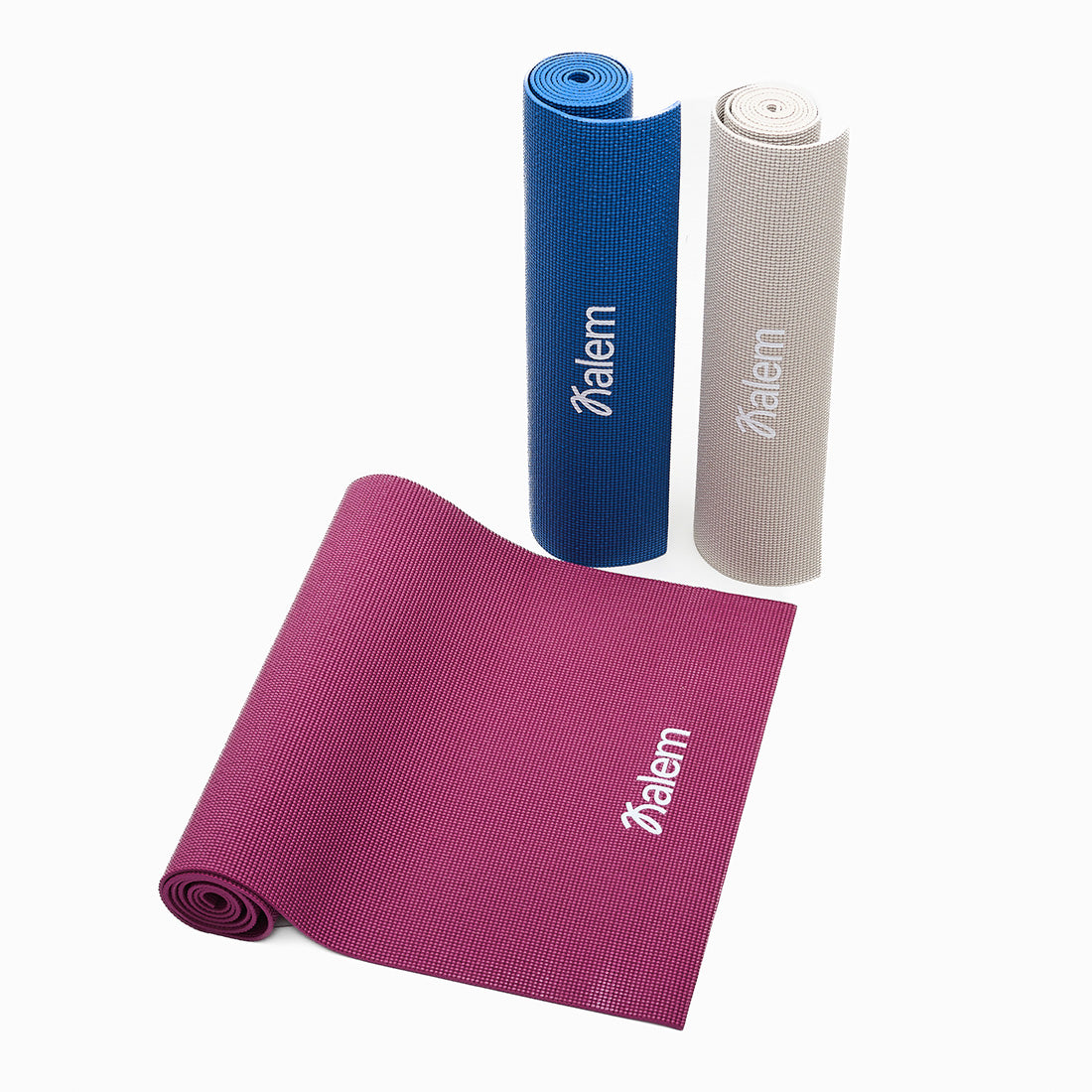 Esterilla de yoga Kalem de Sukha Argentina en color gris, ideal para practicar yoga y ejercicios de bienestar.