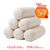 Set de 6 bolster redondo relleno de estopa de Sukha Argentina, ideal para decoración y soporte en espacios de trabajo.