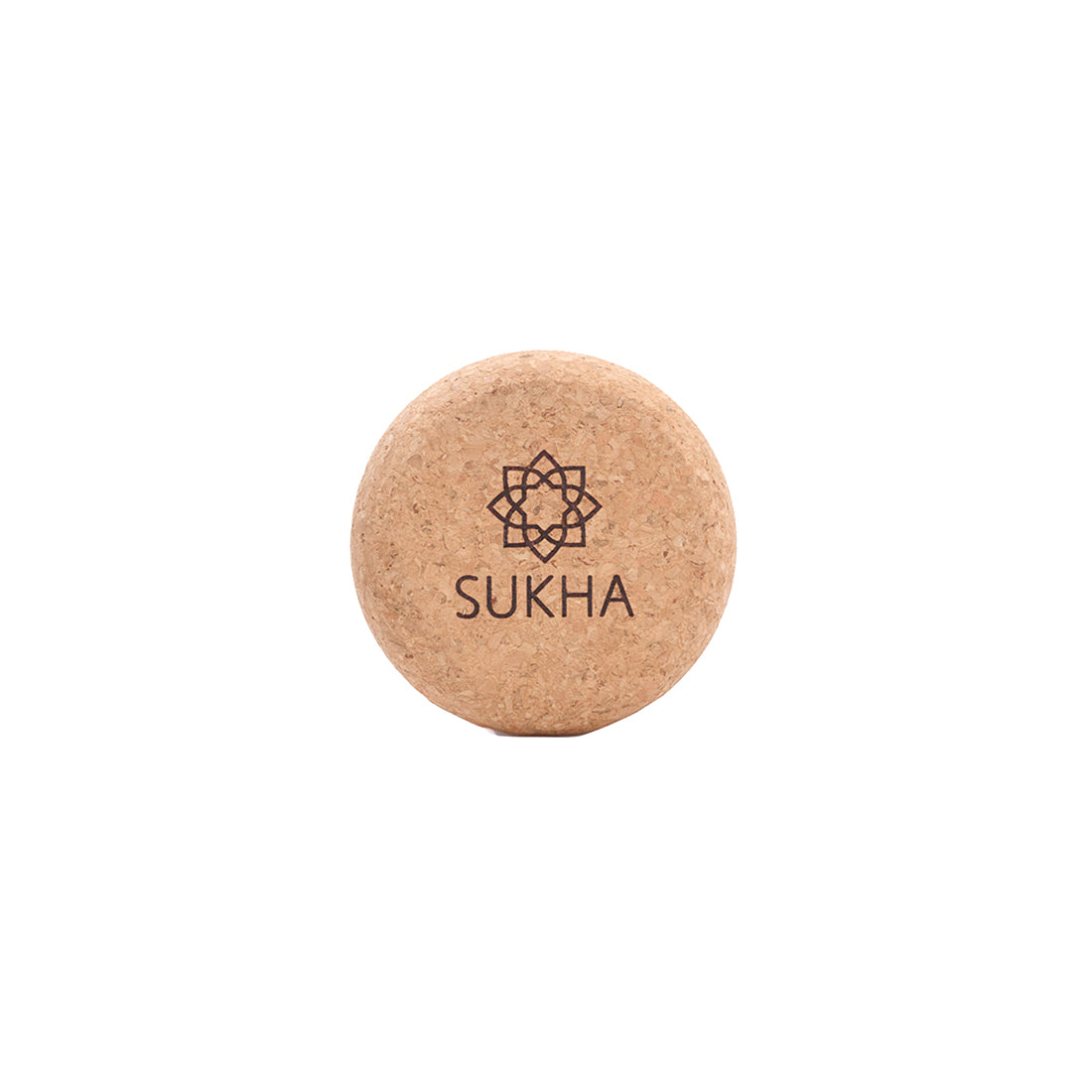 Rodillo de corcho Sukha Argentina, set de 6, con superficie para masaje y cuidado de la piel, en imagen con detalles del producto.