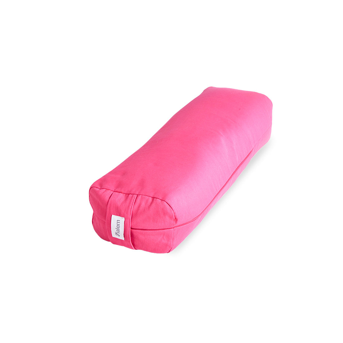 Almohada bolster rectangular de relleno de cáscara de trigo sarraceno de la marca Sukha Argentina, en color rosa.