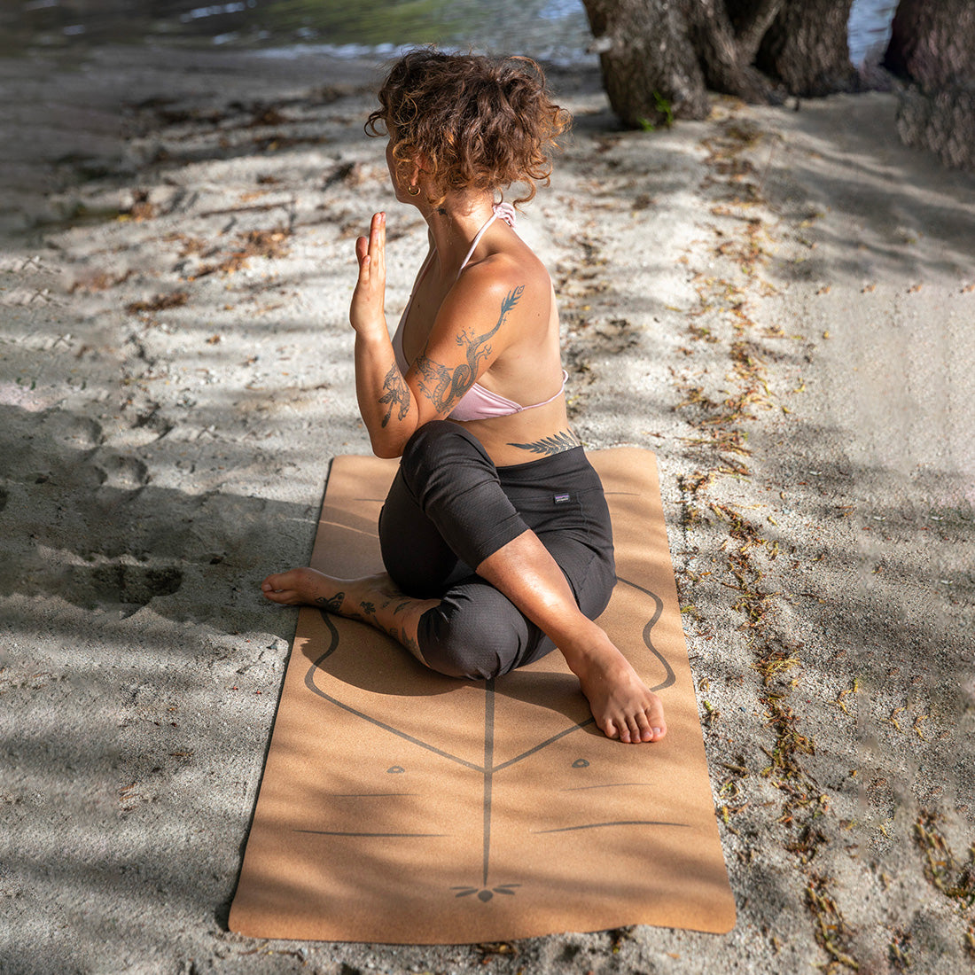 Yoga Mat de Corcho con Alineación