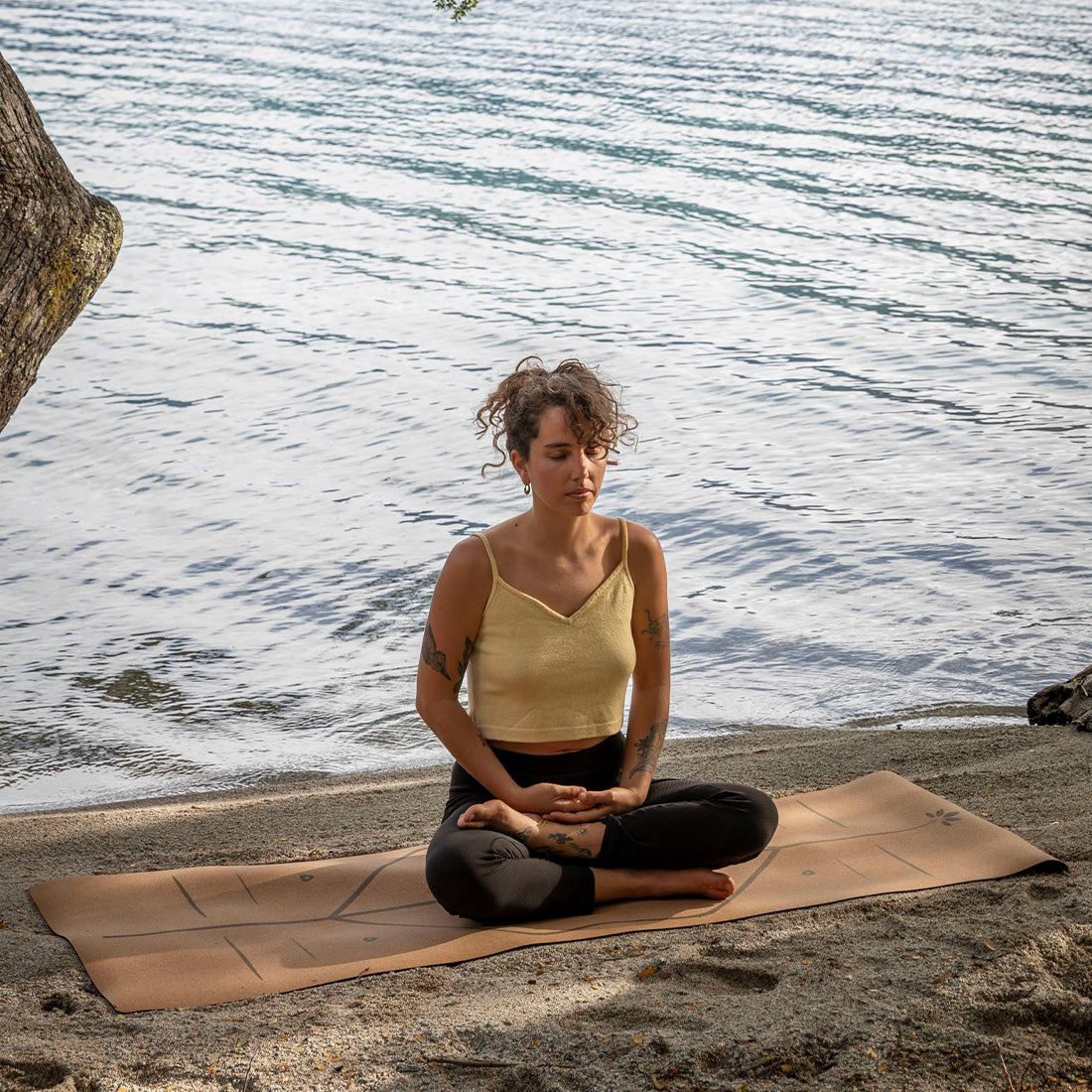 Yoga Mat de Corcho con Alineación
