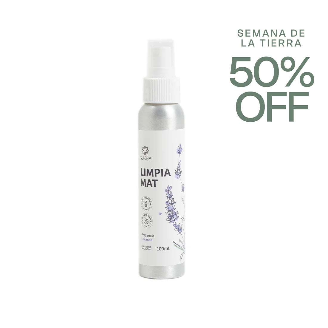 Limpia Mat Sukha Argentina de lavanda, color morado, con diseño floral, ideal para decoración y protección del suelo.