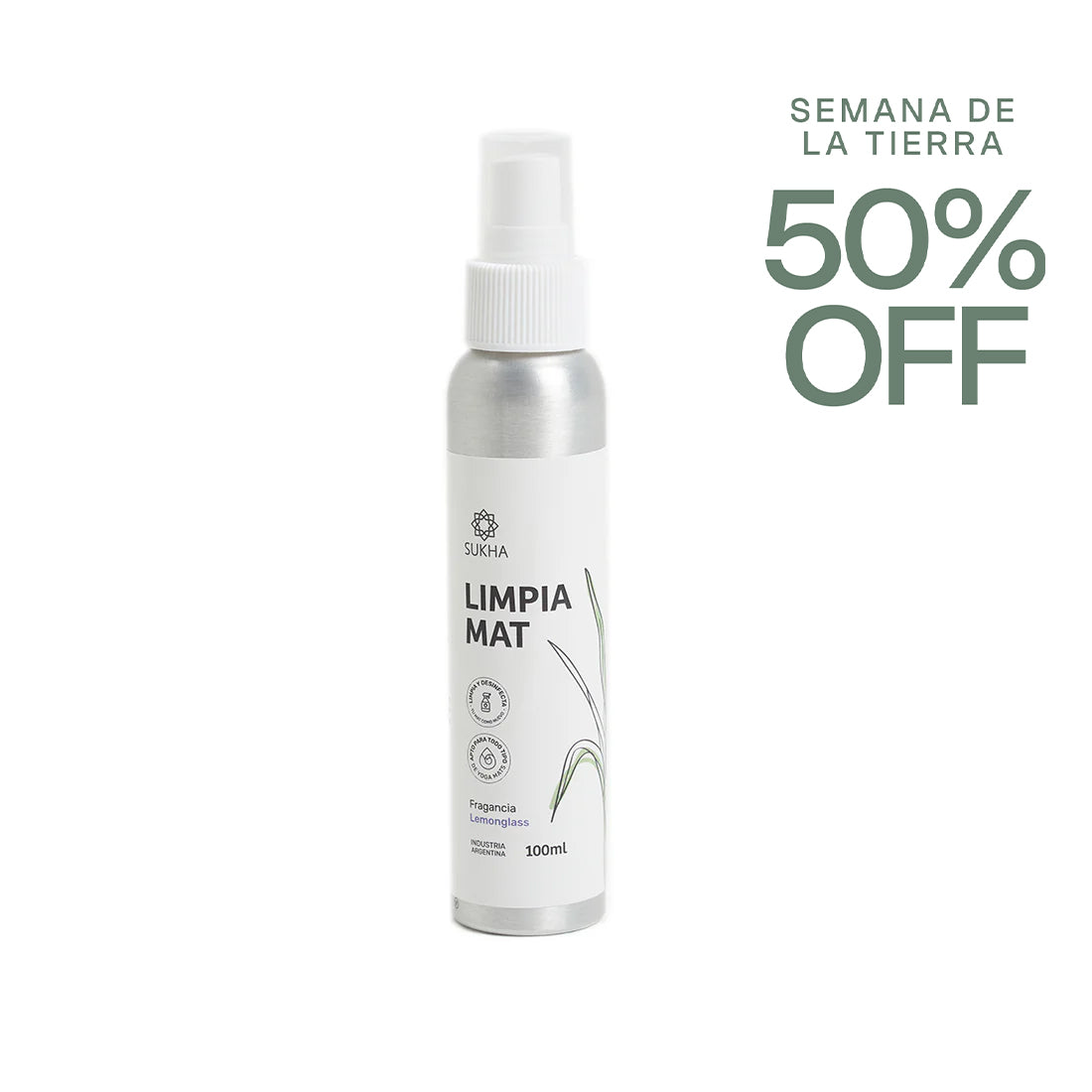 Limpia Mat Sukha Argentina en color lemongrass, diseño antideslizante y ecológico para ejercicios y yoga.