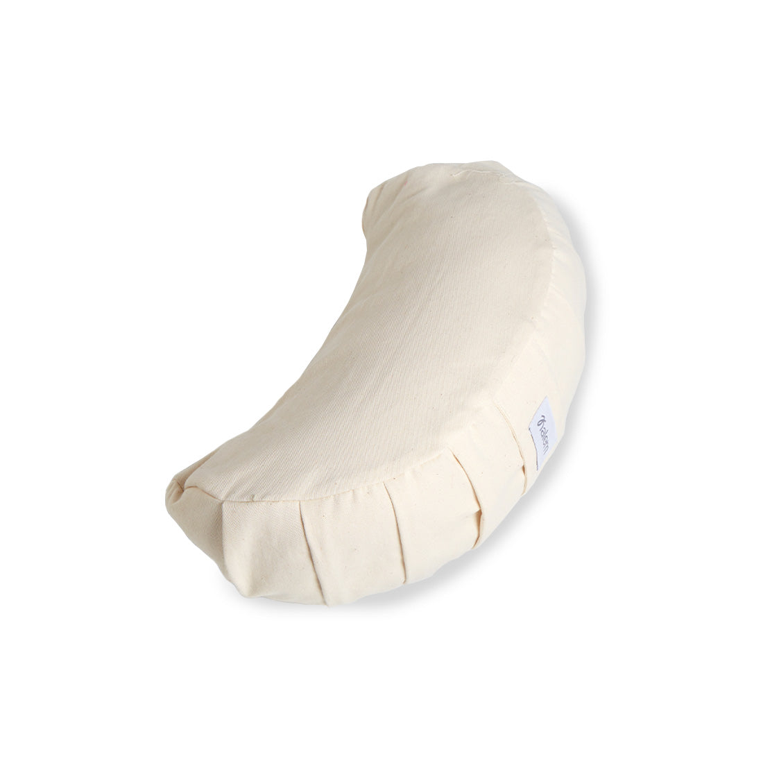 Cojín Zafu Media Luna Sukha Argentina con relleno de estopa, diseño natural y cómodo para meditación y descanso.