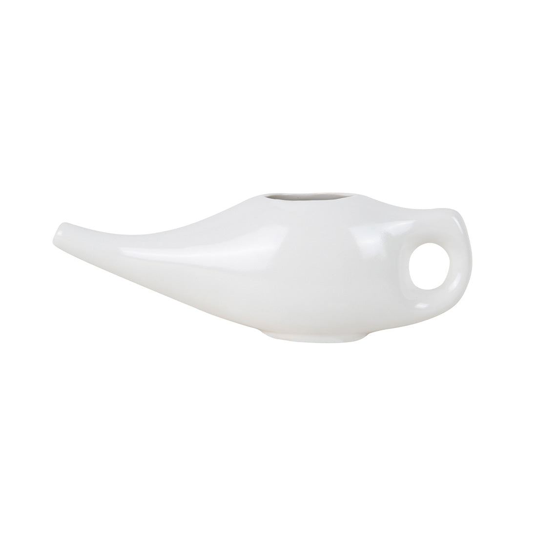 Bote neti Sukha Argentina de cerámica para lavado nasal, con boquilla y diseño tradicional para higiene nasal.