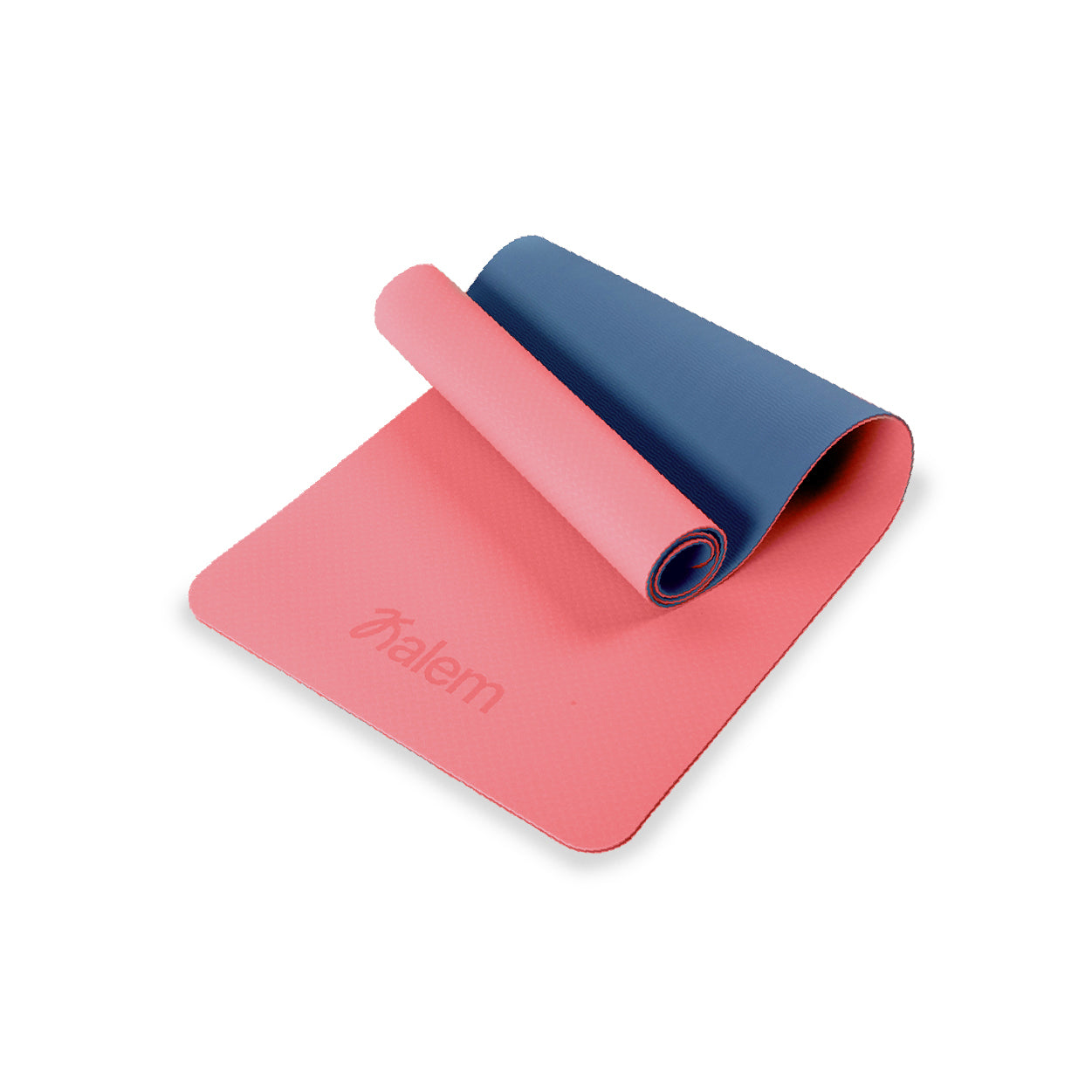 Juego de 6 mats de yoga TPE Kalem de Sukha Argentina en color coral, superficie antideslizante y duradera para ejercicio y bienestar.
