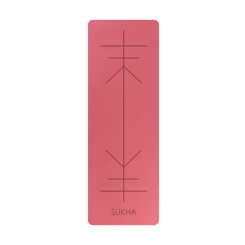 colchoneta yoga mat sukha aprendiz tpe 6mm alineacion rojiza portada